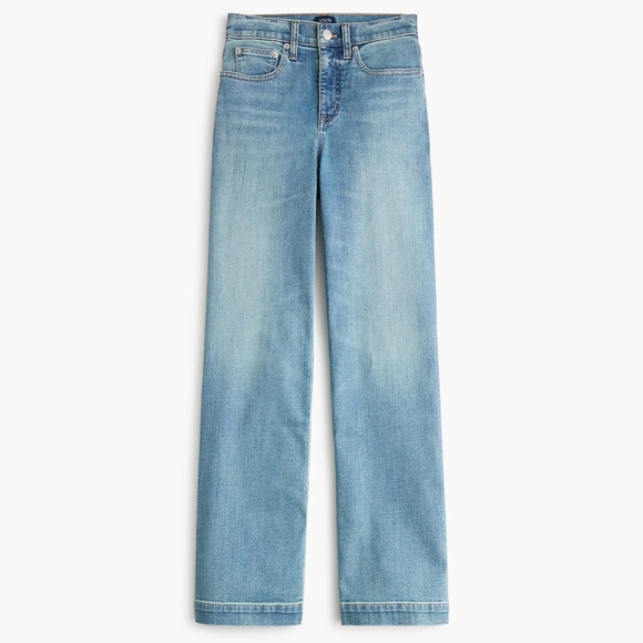 JCREW Size 29 29P Petite Wide-Leg Jean in All-Day Stretch $128 CG479 - Picture 1 of 6